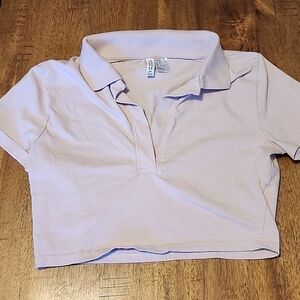 H&M DIVIDED COLLARED CROP TOP